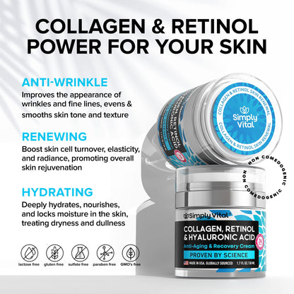 SimplyVital Face Moisturizer Collagen Cream - Anti Aging Neck and Décolleté