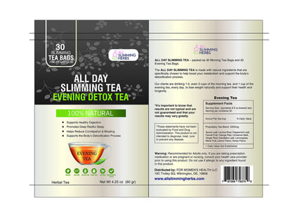 ALL SLIMMING HERBS All Day Slimming Tea For Weight Loss - All Natural 30 Days Detox