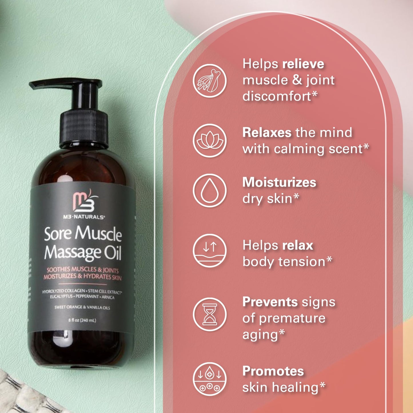 Arnica Sore Muscle Massage Oil for Massage Therapy - Anti Cellulite Massage Oil