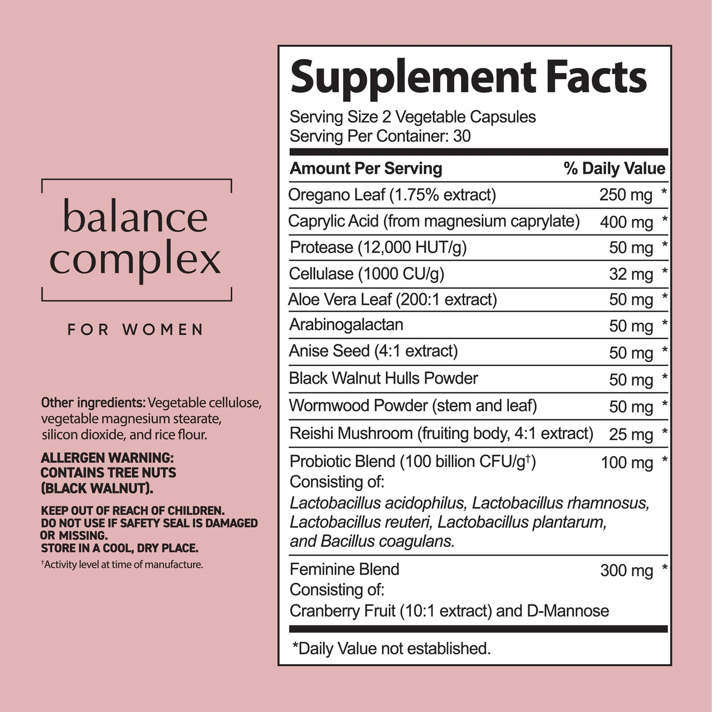 Balance Complex 17-in-1 Vaginal Health 100 Billion Probiotics for Women pH Balance