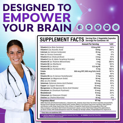 40-in-1 Brain Booster Supplements for Memory, Focus, Clarity, Energy, Performance