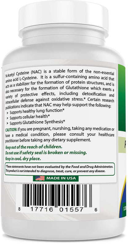 Best Naturals NAC - N Acetyl Cysteine 600 mg 120 Capsules - n Acetyl cysteine