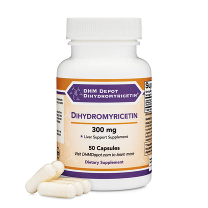 Dihydromyricetin (DHM) 50 Capsules, 300mg, Liver Support Supplement (Third Party 