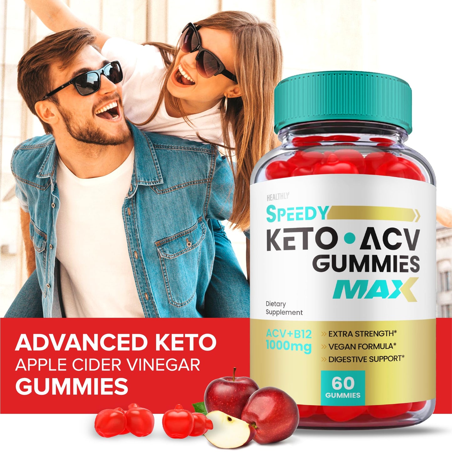 (2 Pack) Speedy Keto ACV Gummies Maximum Strength, Speedy Keto Plus ACV Gummies