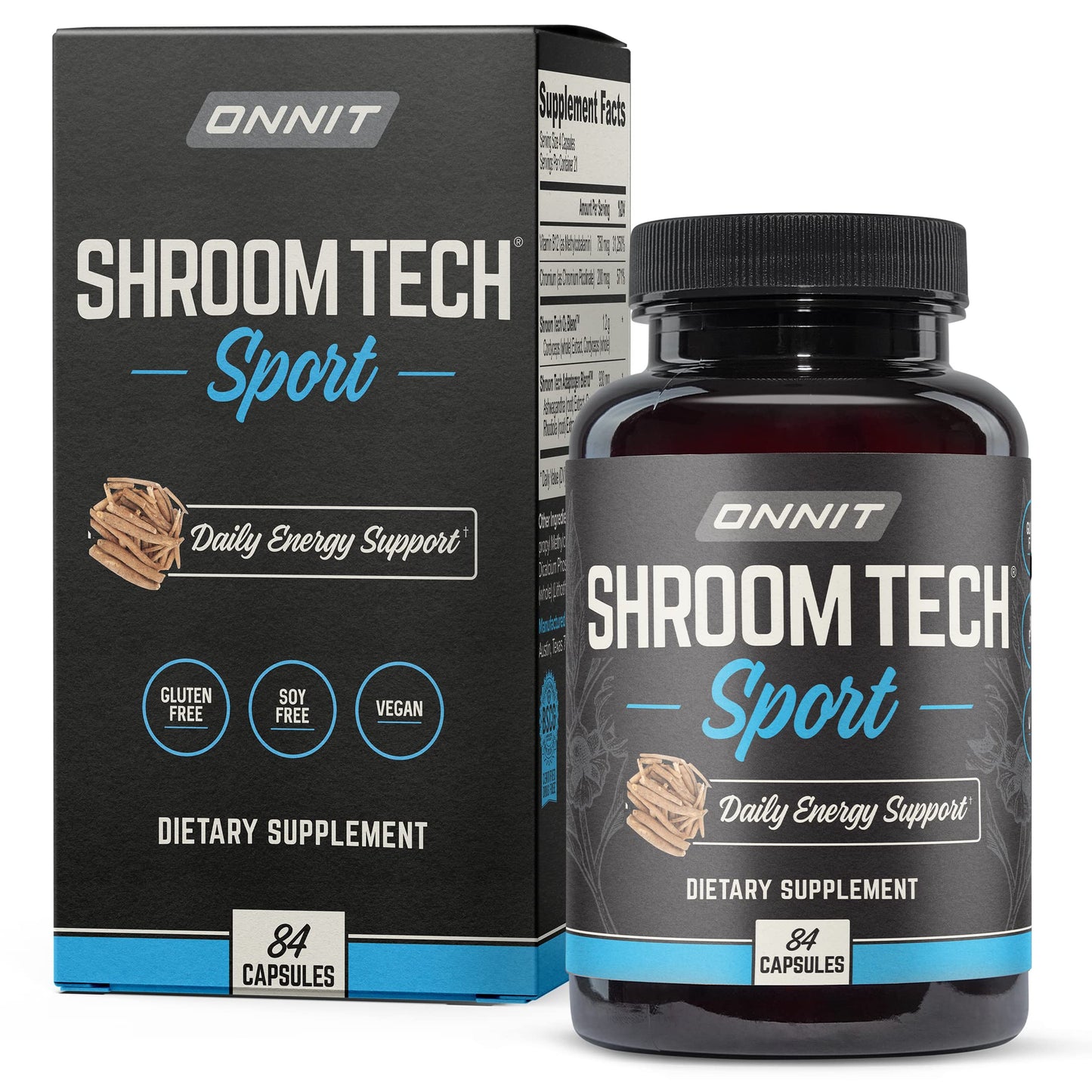 Onnit Shroom TECH Sport (84ct) | All Natural Pre-Workout Supplement with Ashwagandha