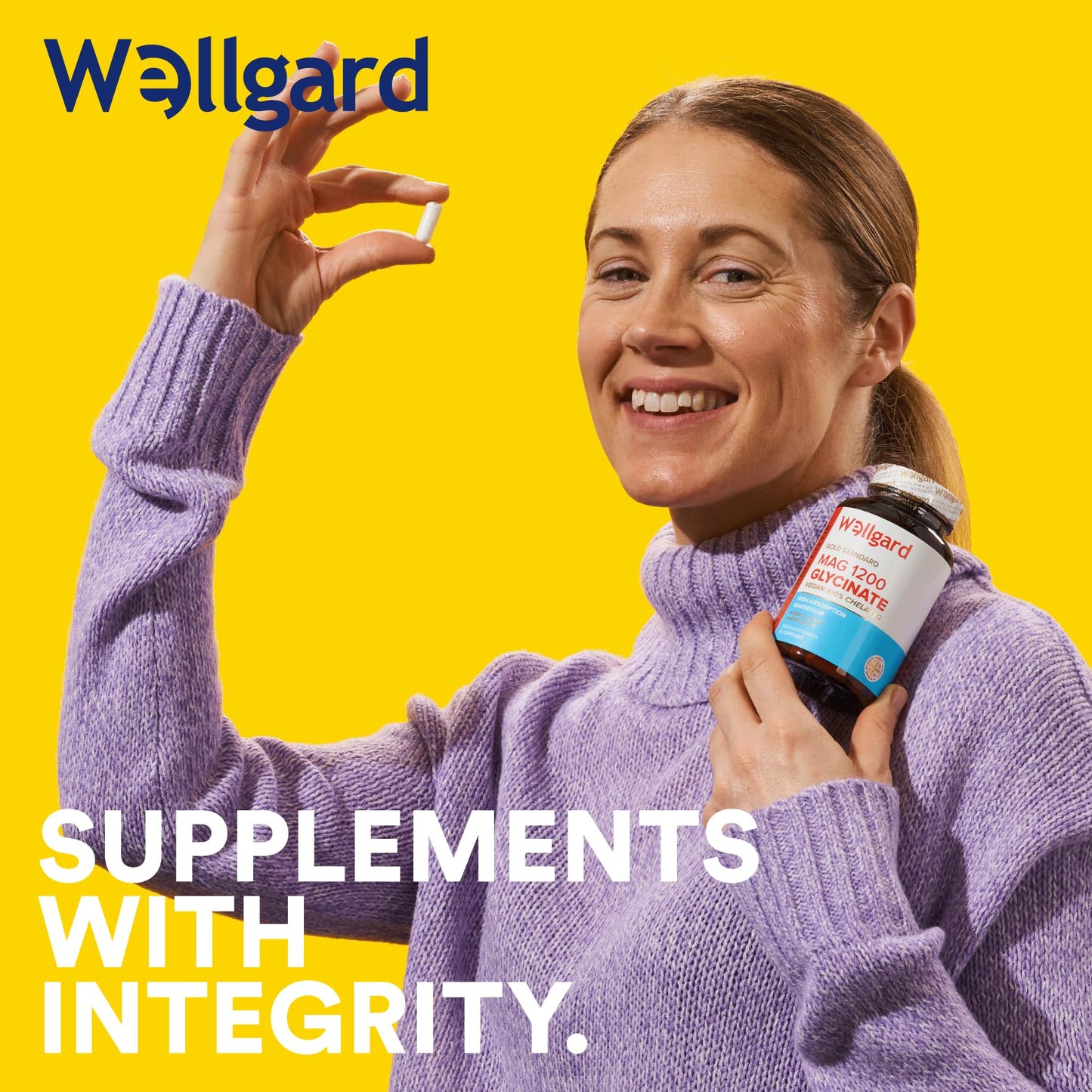 Wellgard Magnesium Glycinate, Mag 1200, High Strength Magnesium Bisglycinate