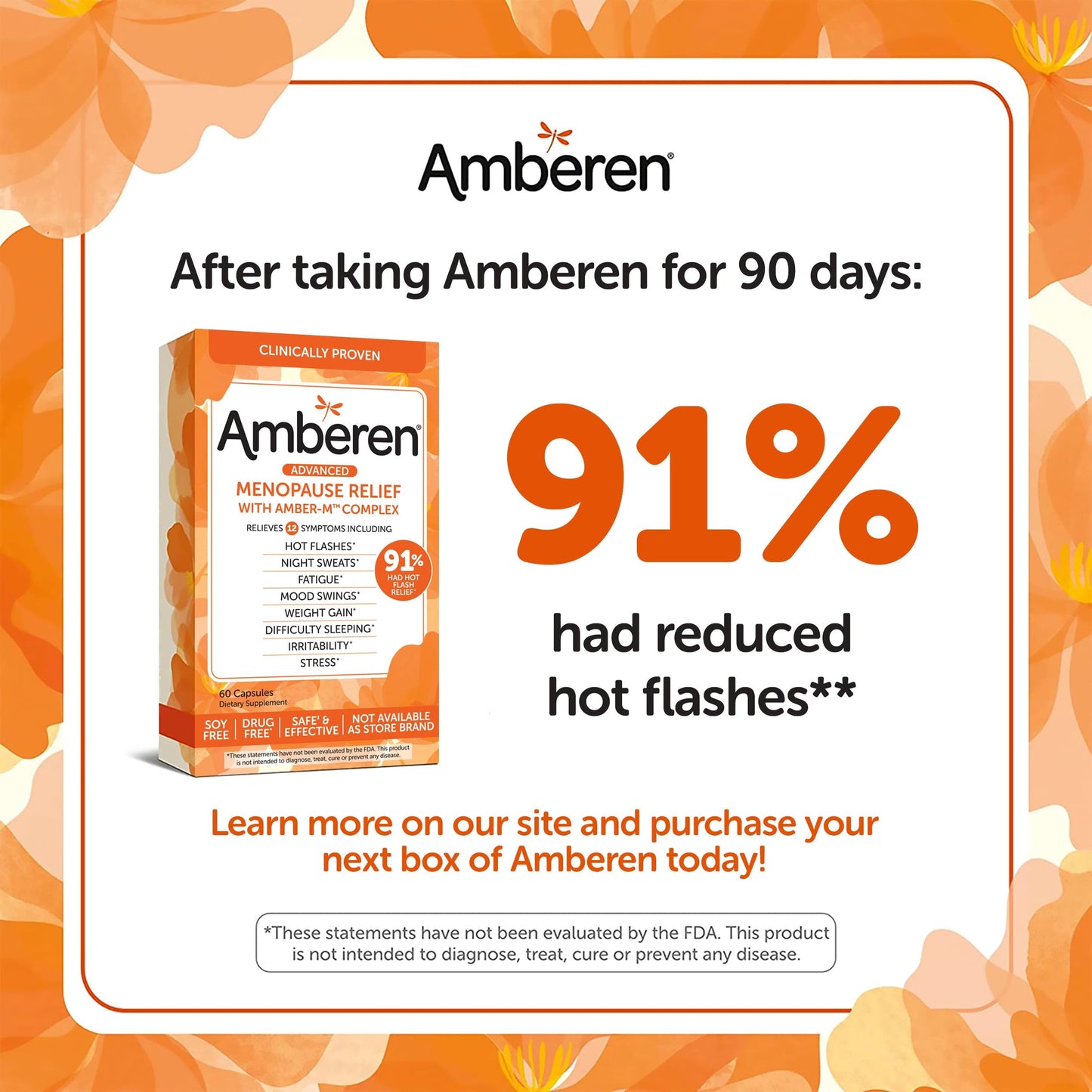 Amberen: Safe Multi-Symptom Menopause Relief. Clinically Shown to Relieve 12 Menopause Symptoms