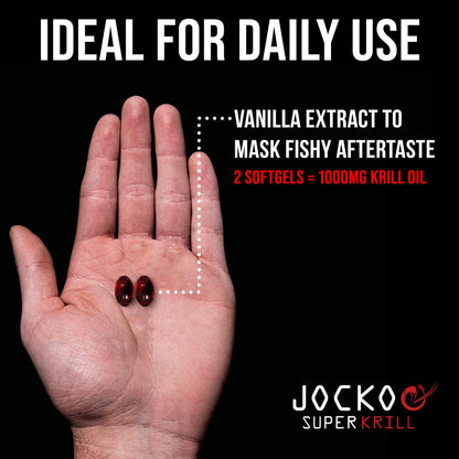 Jocko Fuel Antarctic Krill Oil Omega 3 Fatty Acid Supplements DHA & EPA - 1000mg Softgel