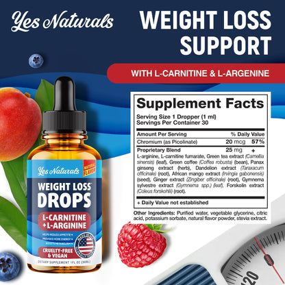 YES NATURALS! Weight Loss Drops - Natural Metabolism Booster & Appetite Suppressant