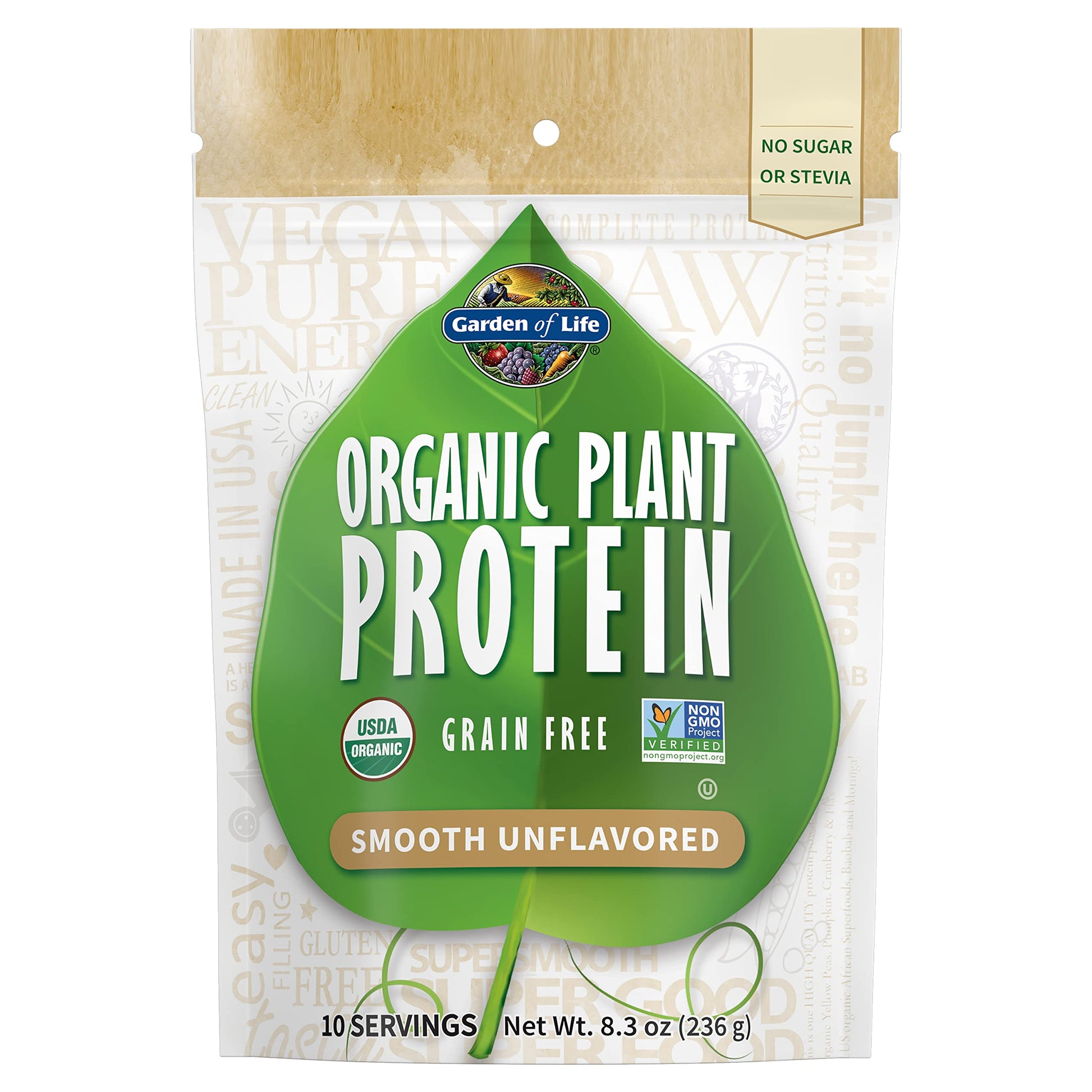 Garden of Life Organic Plant Based Protein Powder - Smooth Unflavored - Vegan