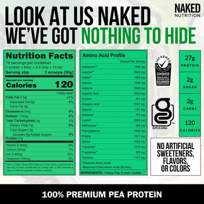 NAKED Pea - 5LB 100% Pea Protein Powder from North American Farms - Unflavored