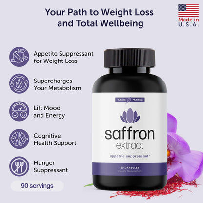 Pure Saffron Extract - Appetite Suppressant for Weight Loss Women & Men - Natural Hunger