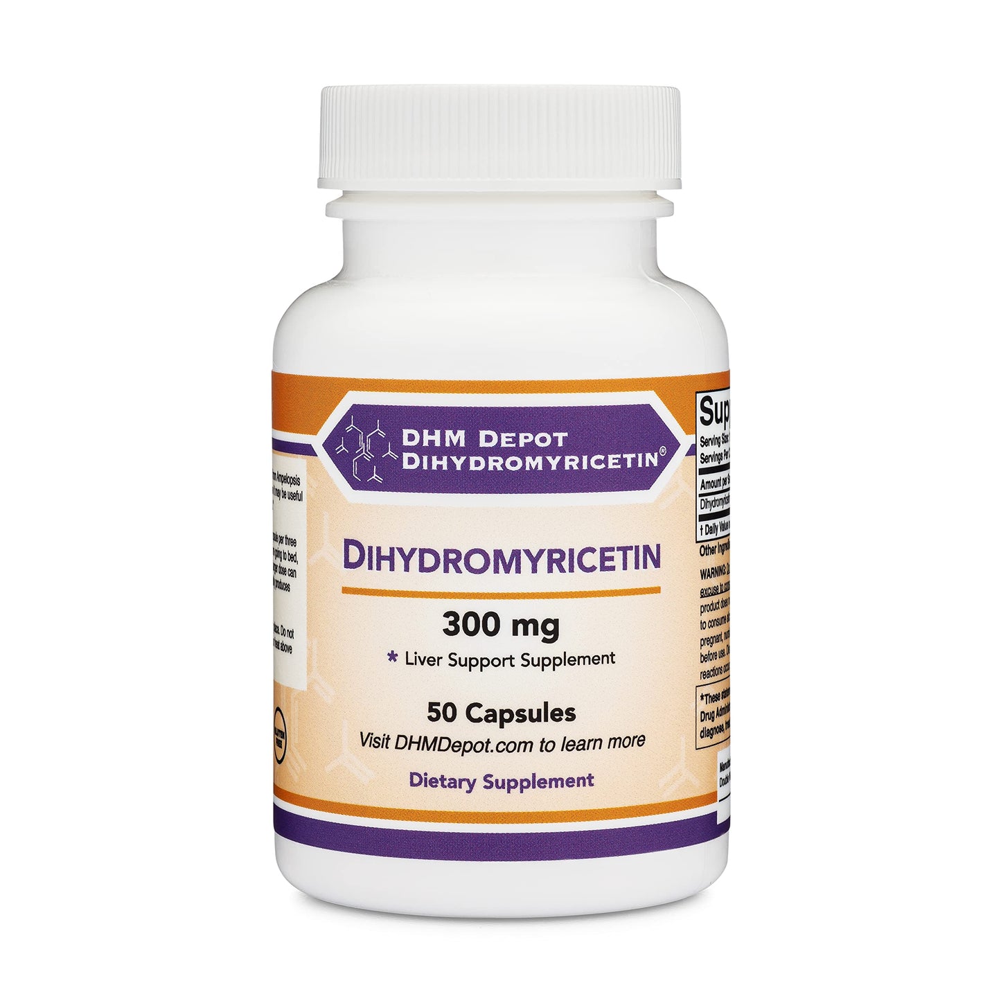 Dihydromyricetin (DHM) 50 Capsules, 300mg, Liver Support Supplement (Third Party