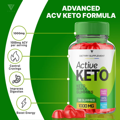 (2 Pack) Active Keto Gummies for Weight Loss Active Keto ACV Gummies Advanced