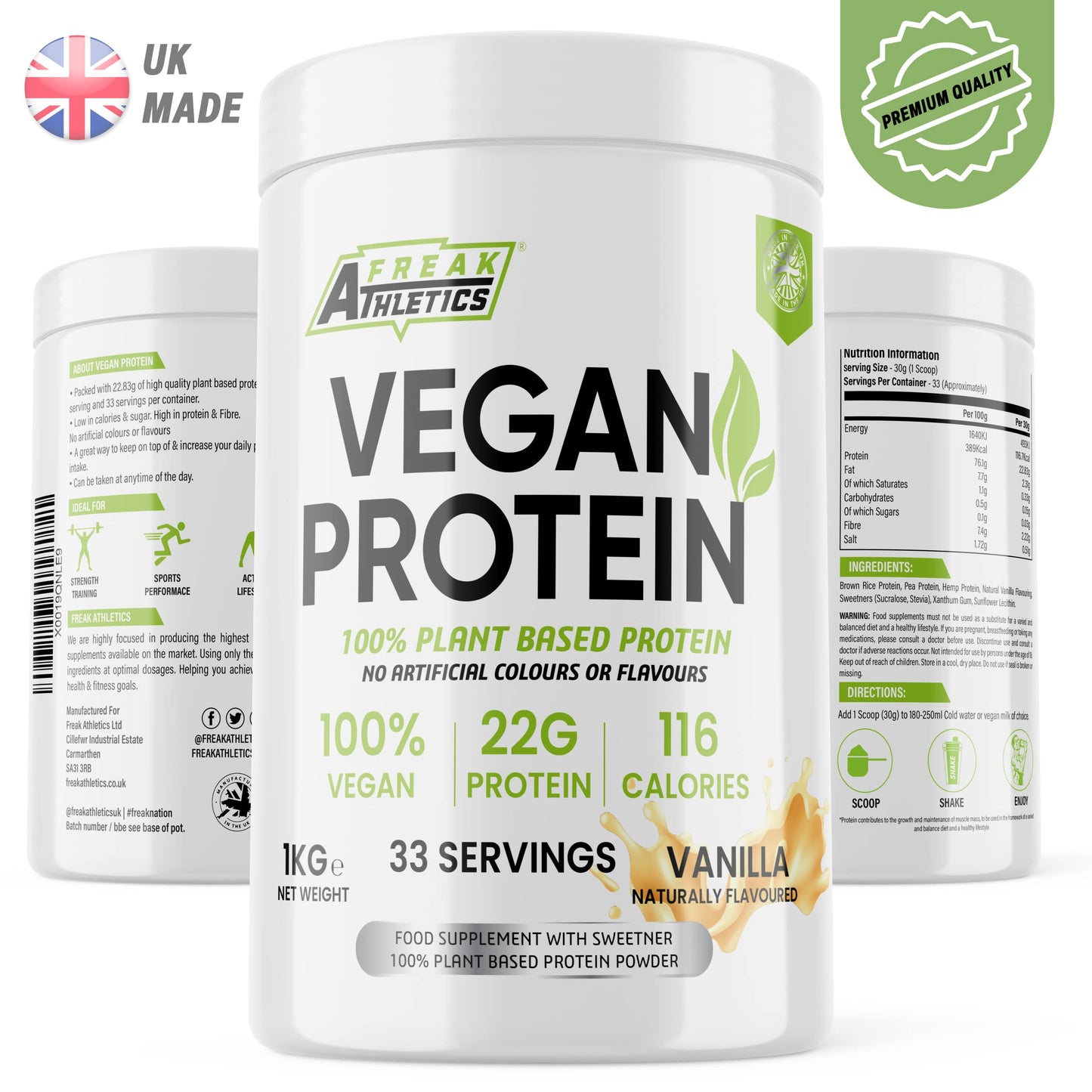 Vegan Protein Powders - Plant Based Vegan Protein Powder 1kg Soy Free Protein Powder