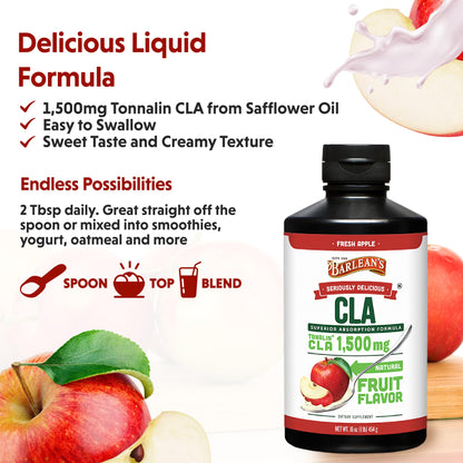 Barlean's Fresh Apple with 1,500 mg of Tonalin CLA - Gluten-Free, Vegan, Kosher