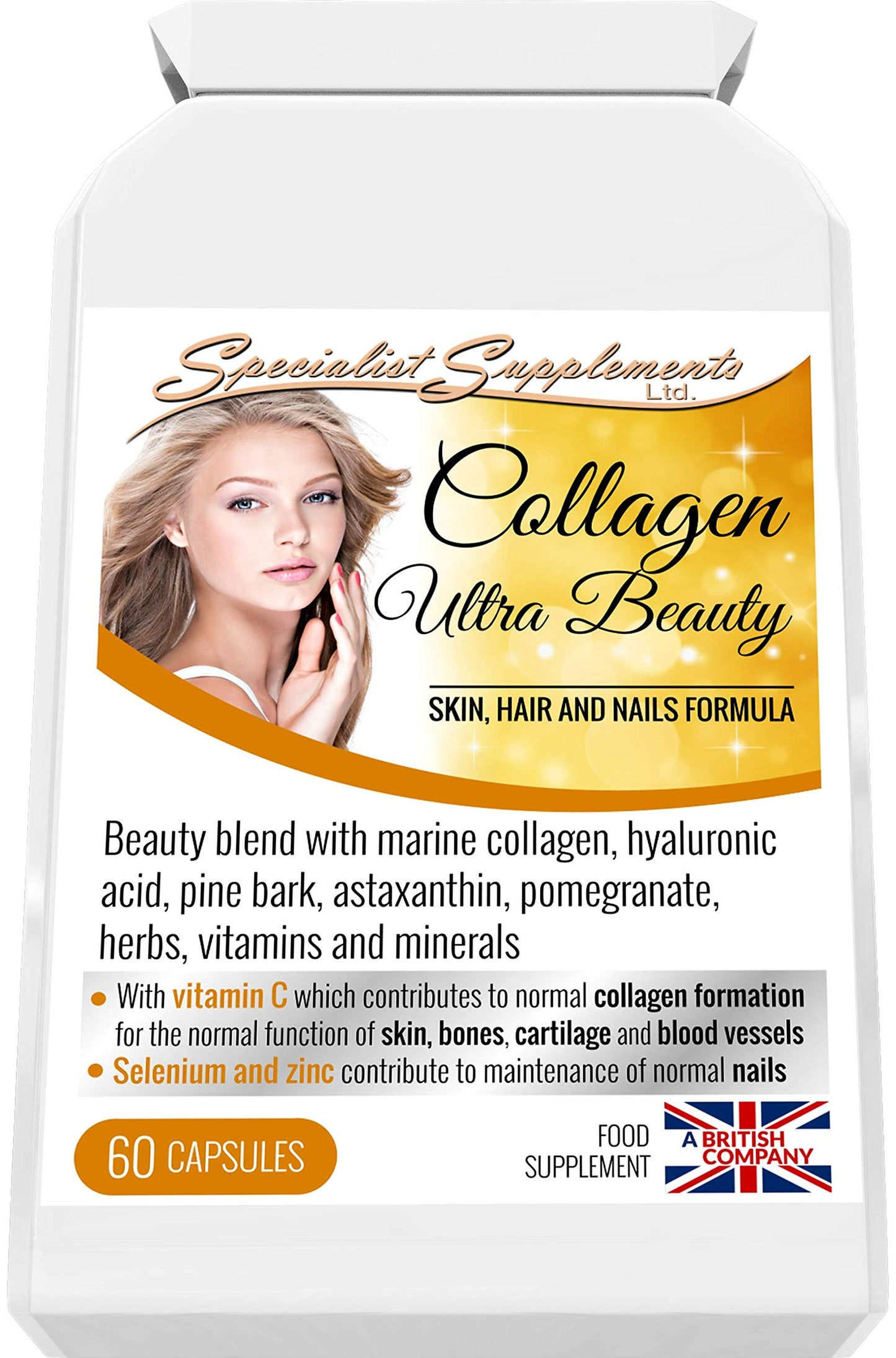 Specialist Supplements Collagen Ultra Beauty Marine Collagen, Hyaluronic Acid, Vitamin, Mineral