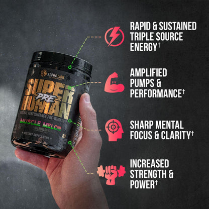 ALPHA LION Superhuman Pre Workout Powder & Post Workout Recovery Bundle, Sustained Energy & Focus + Lean Muscle Growth, Strength & Volume (Muscle Melon & Gainy Smith Apple)