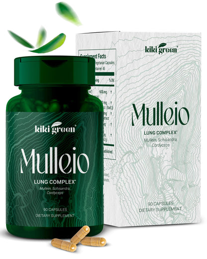 KIKI Green MULLEIO Lung Health Capsules: Herbal Supplement for Lung Cleanse, Better 