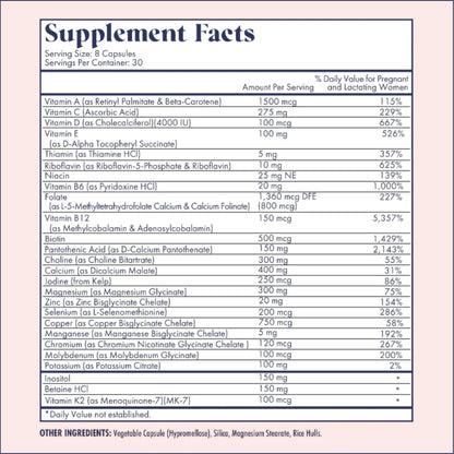 FullWell Prenatal Vitamins | Choline, folate, Vitamin D for fetal Growth, Brain Development