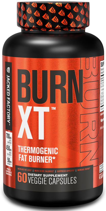 Jacked Factory Burn-XT Clinically Studied Fat Burner & Weight Loss Supplement 