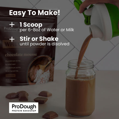 ProDough Gourmet Whey Isolate Hydrolized Protein Powder for Shake Mix- Easy Digest