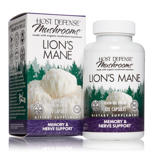 Host Defense, Lion's Mane Capsules, Promotes Mental Clarity, Focus and Memory