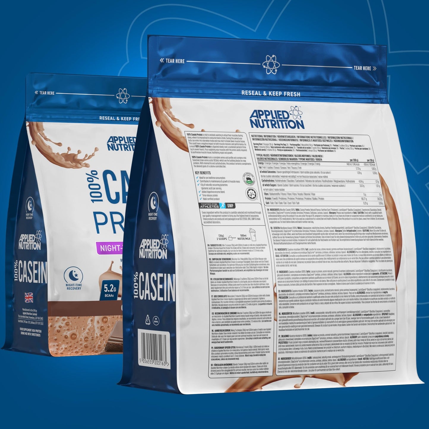 Applied Nutrition Casein Protein Powder - Micellar Casein Supplement, Slow Release Protein