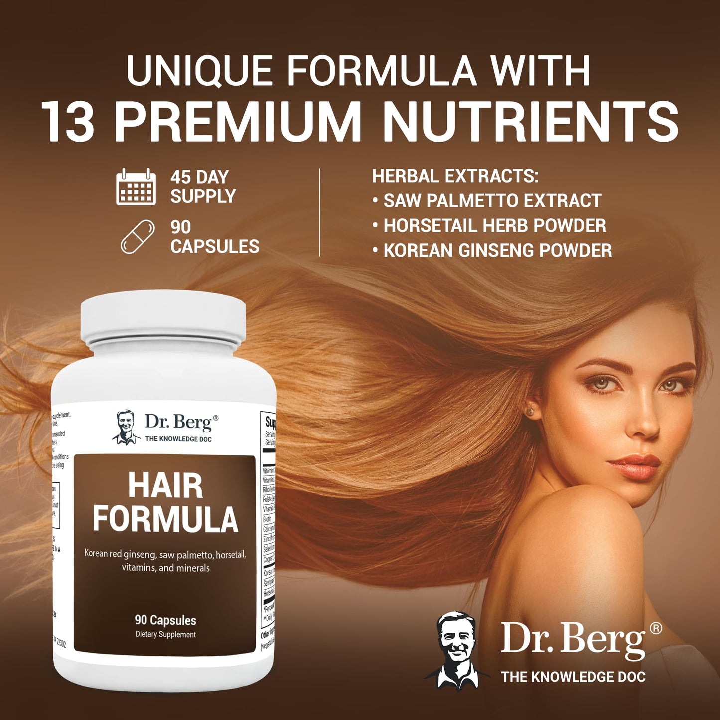 Dr. Berg All in One Vitamins for Hair, Skin & Nails - Advanced Formula with Biotin