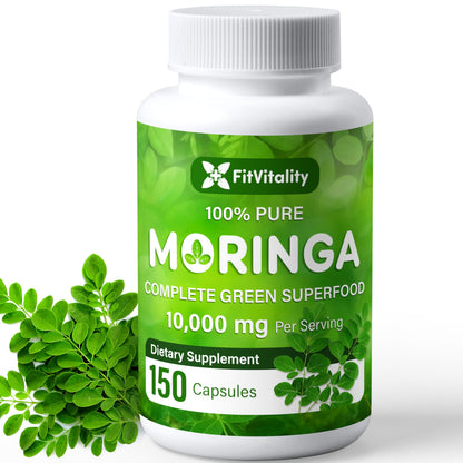 Moringa Capsules| Moringa Oleifera |10,000mg| 150 Capsules| 100% Pure| Non-GMO 