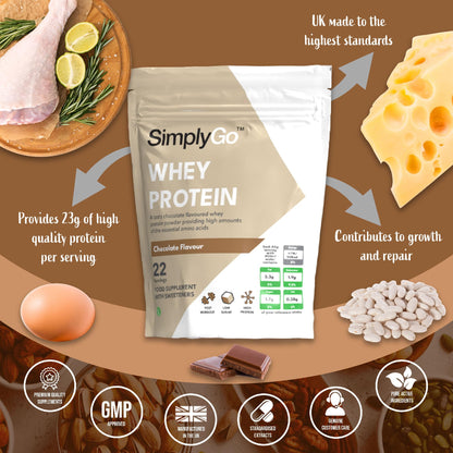 SimplyGo Whey Protein 900g Chocolate Flavour