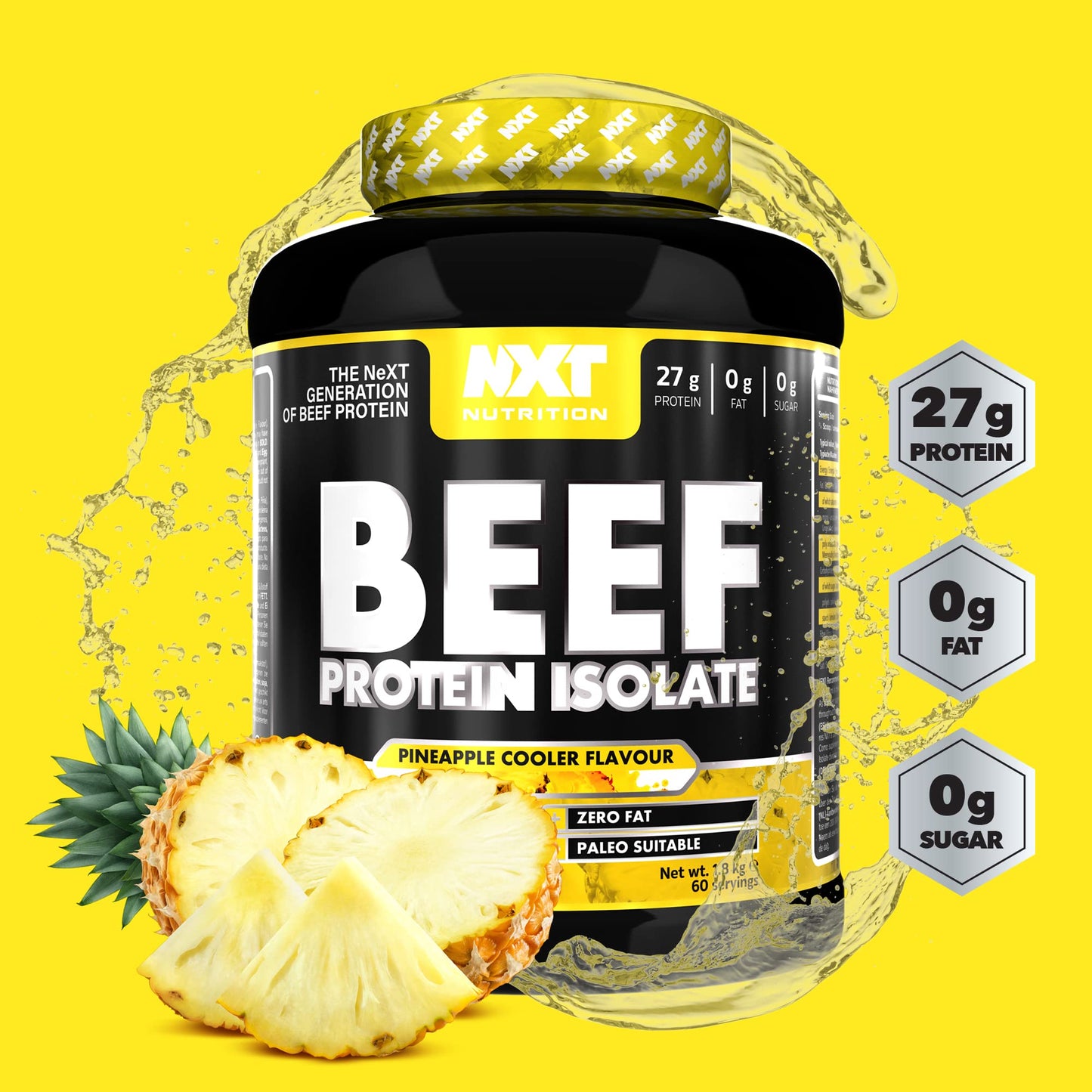 NXT Nutrition Beef Protein Isolate Powder - Protein Powder High in Natural Amino Acids