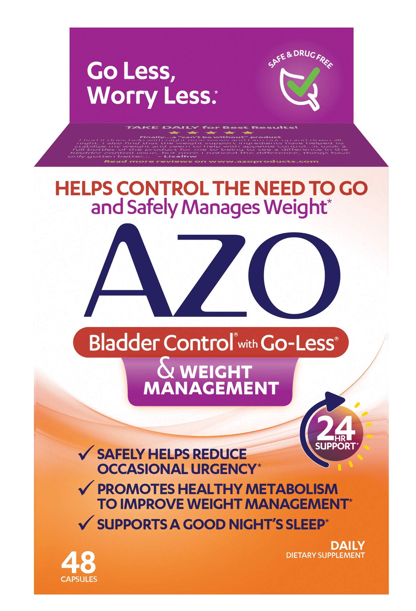 AZO Bladder Control with Go-Less® & Weight Management Dietary Supplement & Complete Feminine