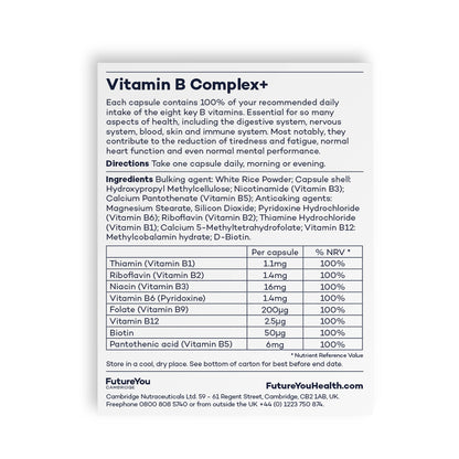 Vitamin B Complex+ Supplements – 8 Key B Vitamins for Optimal Cell Health – Energy Capsules