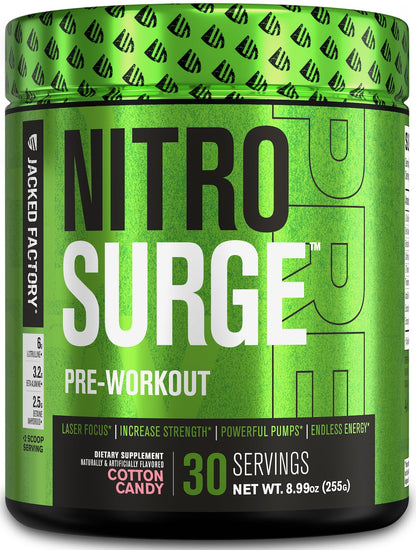 NITROSURGE Pre Workout Supplement - Endless Energy, Instant Strength Gains