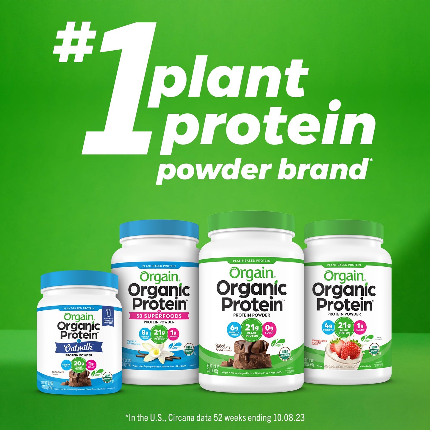 Orgain Organic Vegan Protein Powder, Chocolate Coconut - 21g of Plant Based Protein