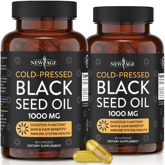 Black Seed Oil Softgel Capsules - Premium Cold-Pressed Nigella Sativa Producing Pure