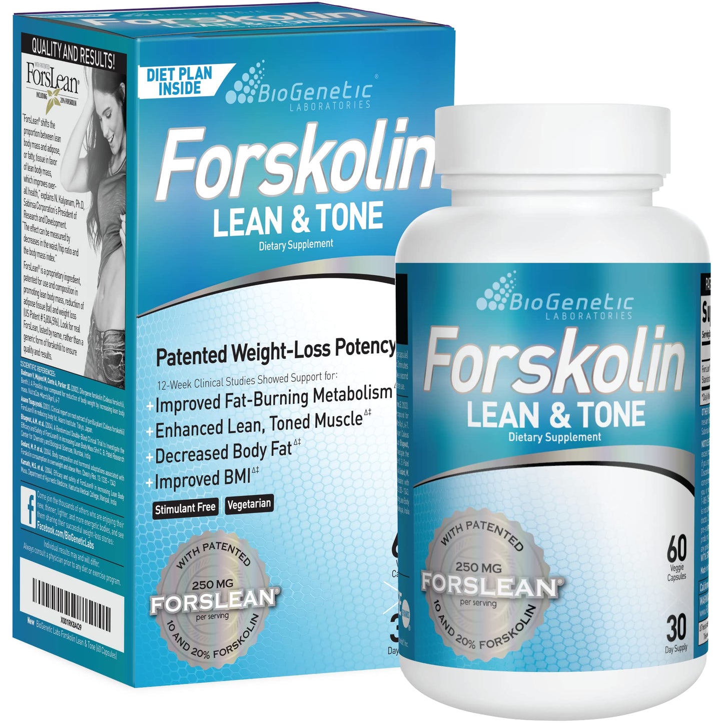 BioGenetic Labs Forskolin Lean & Tone - Weight Loss Pills - Body Toning Formula Fat Burner