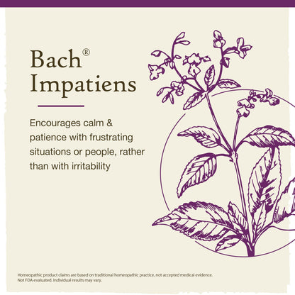 Bach Original Flower Remedies, Impatiens for Patience (Non-Alcohol Formula), Natural Homeopathic