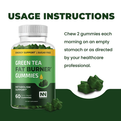 Nobi Nutrition Green Tea Fat Burner Gummies for Weight Loss | Metabolism Boost