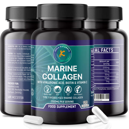 Hydrolysed Marine Collagen Peptides 2300mg - Enhanced with Hyaluronic Acid & Vitamin C