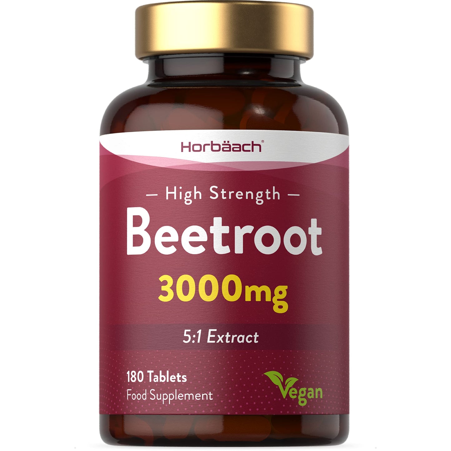 Beetroot Tablets 3000mg | 180 Count | High Strength 5:1 Extract Supplement | Nitric Oxide 