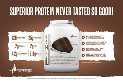 Metabolic Nutrition | Protizyme | 100% Whey Protein Powder | High Protein, Low Carb