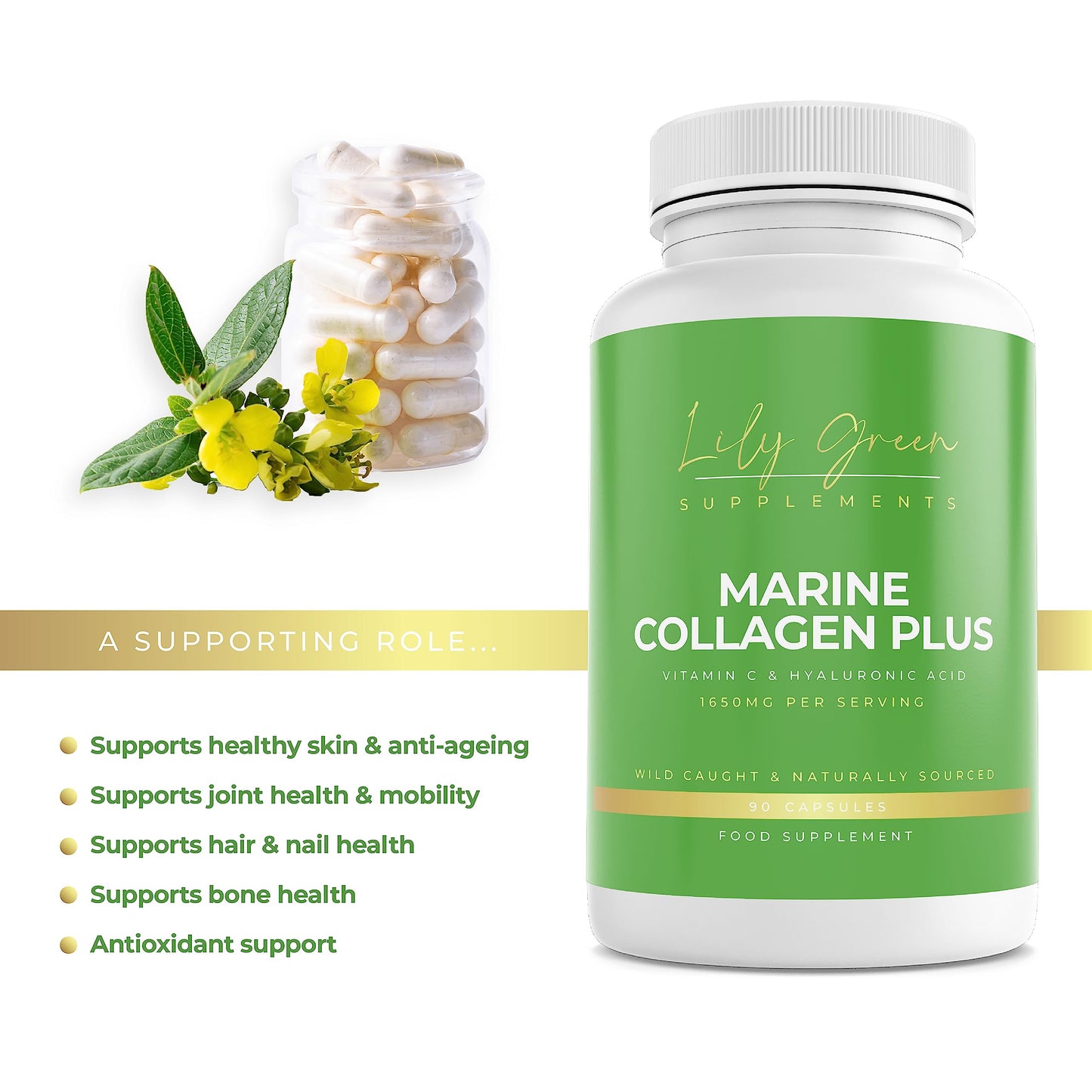 Lily Green | Marine Collagen with Hyaluronic Acid & Vitamin C - 1650mg per Serving