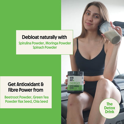 Better Alt Greens Powder, Helps Reduce Bloating, 15 Super Greens- Blend of Spirulina