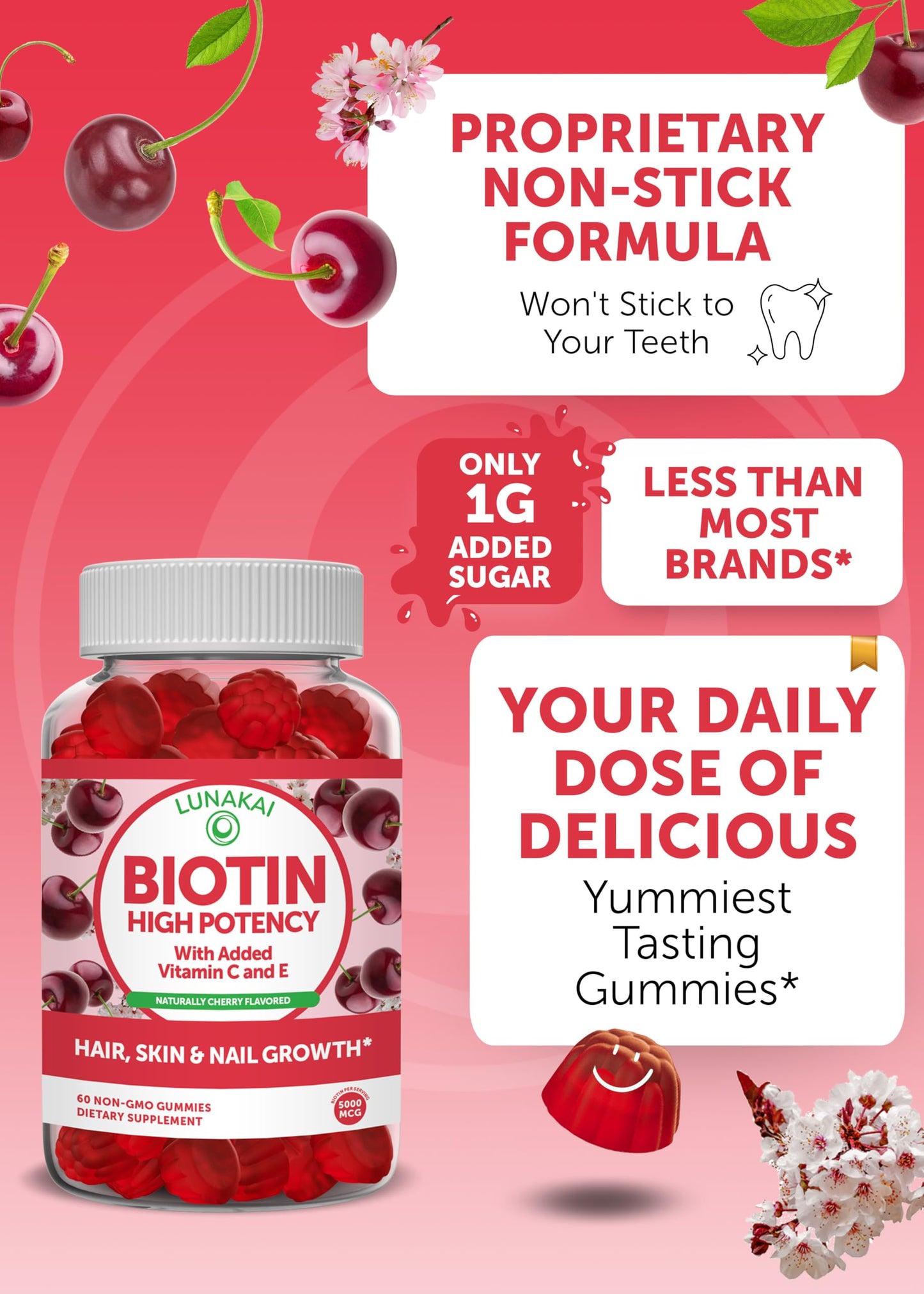 Biotin and Prenatal Bundle - Hair Skin and Nails Gummies with Vitamin C and E - Chewable Multivitamin