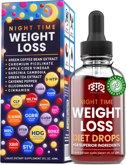 BIOTEQUELAB Night Time Weight Loss Diet Drops - Appetite Control, Fat