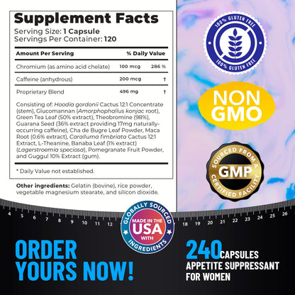 Appetite Suppressant for Women - Weight Loss Pills for Bloating Relief & Carb Blocker