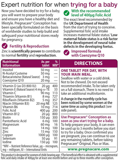 Pregnacare Conception Tablets, Pack of 30, 30 Count