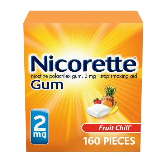 Nicorette 2 mg Nicotine Gum to Help Stop Smoking - Fruit Chill Flavored